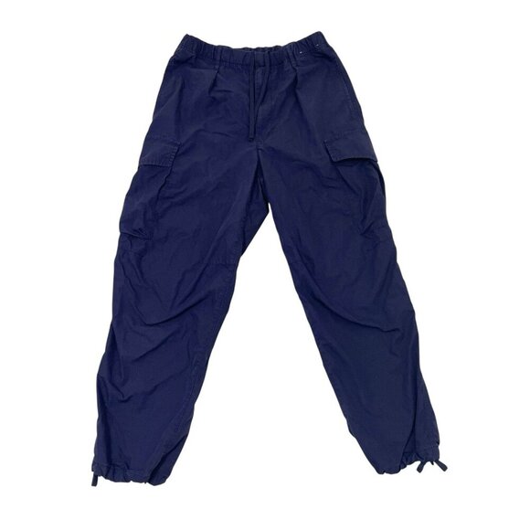 UNIQLO Nylon Blend Cargo Pants Elastic Waist Streetwear Blue Men's size Small - Picture 1 of 6